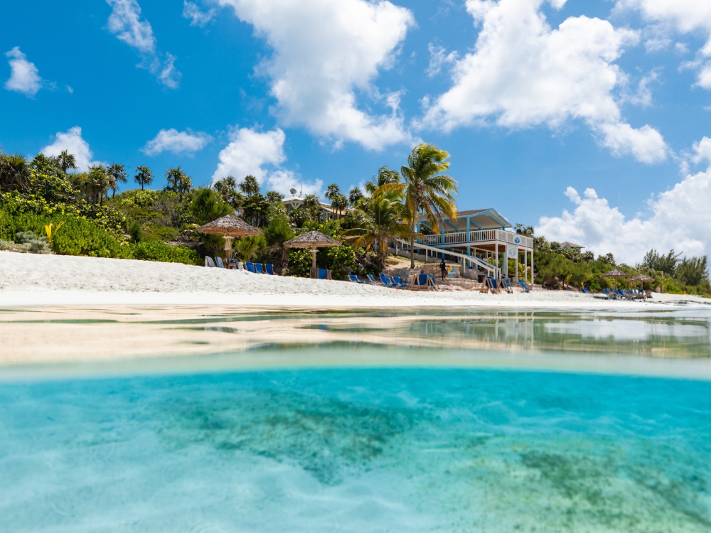 A white sand beach in Nassau Paradise Island