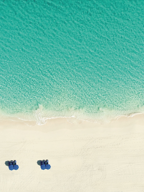 An aerial view of a Nassau Paradise Island beach