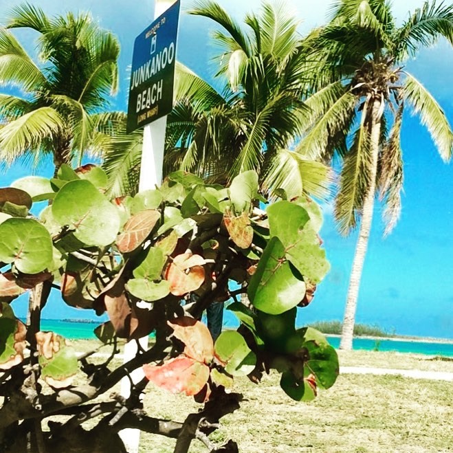 A sign for Junkanoo Beach.