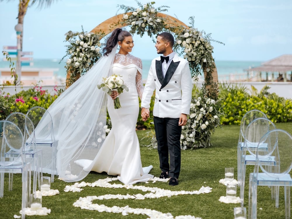 A couple getting married at Grand Hyatt Baha Mar