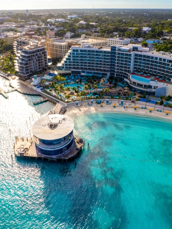 Rendered aerial view of the Margaritaville Beach Resort Nassau